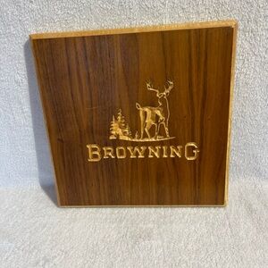 Browning | Buckmark Wooden Sign | Engraved Wood Wall Art Decor Hunting Cabin